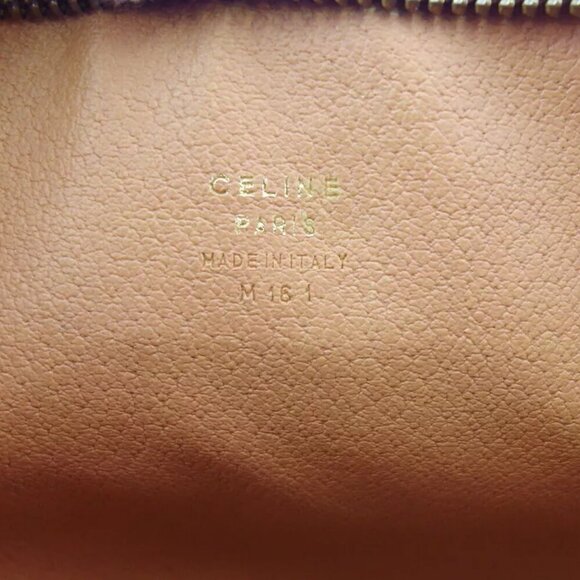 CELINE Clutch Bag Macadam Beige PVC ?~ Leather Authentic Used T19751 - Picture 8 of 9